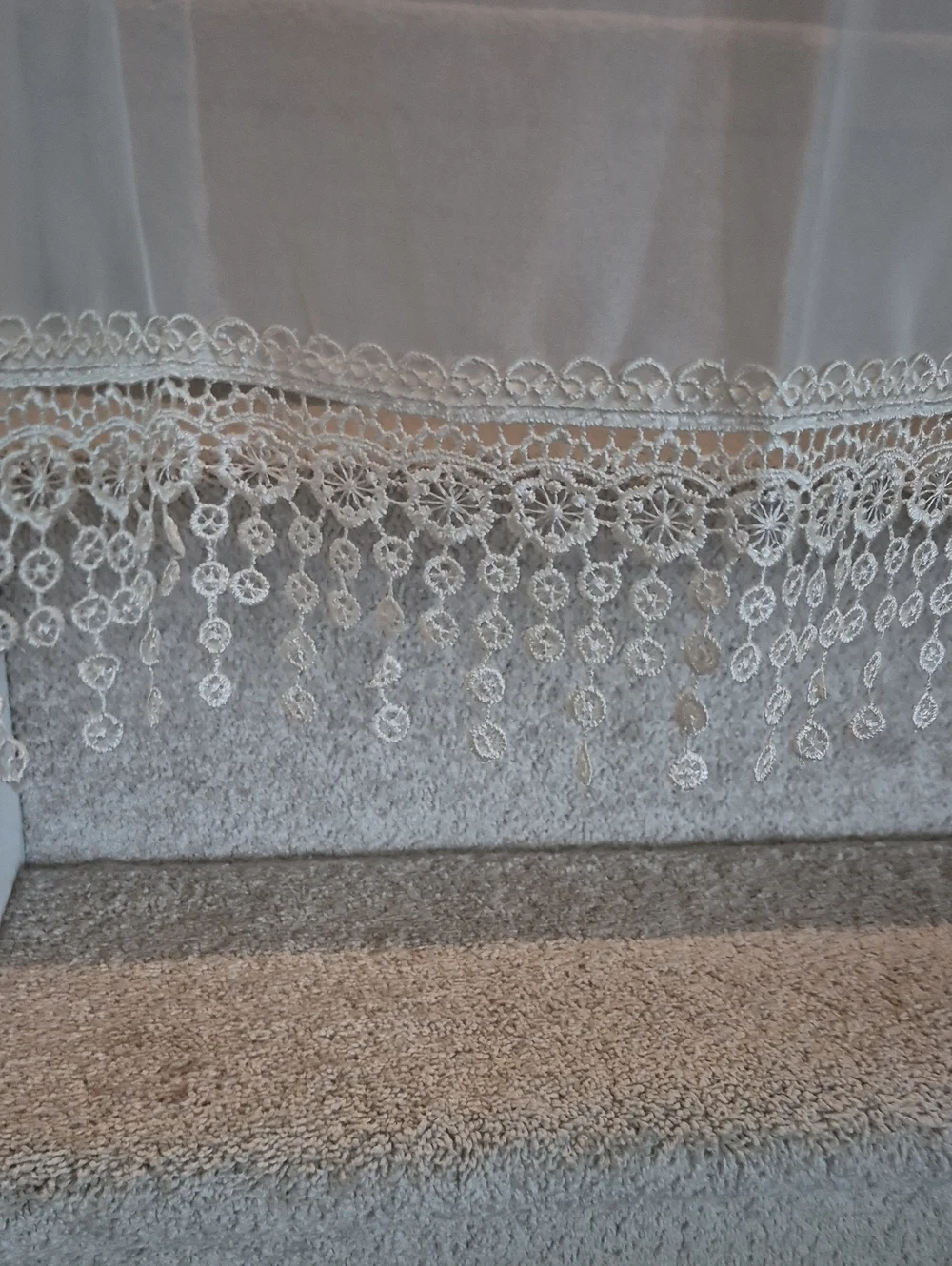 Sheer White Lace Valance Curtain
